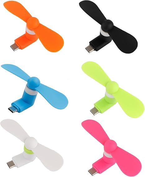 6-Pack Type C Mini Mobile Phone Fan