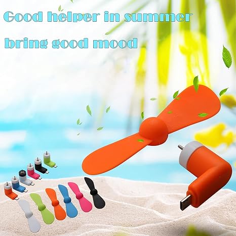 6-Pack Type C Mini Mobile Phone Fan