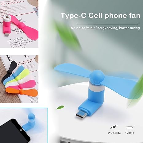 6-Pack Type C Mini Mobile Phone Fan